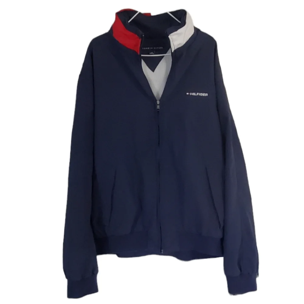 Tommy Hilfiger Blue Hooded Nylon Men's Jacket Large.